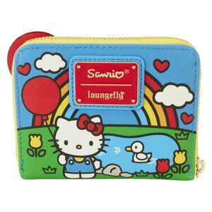 Loungefly Sanrio Hello Kitty Wallet 50th Anniversary Balloon Rainbow Zip Around